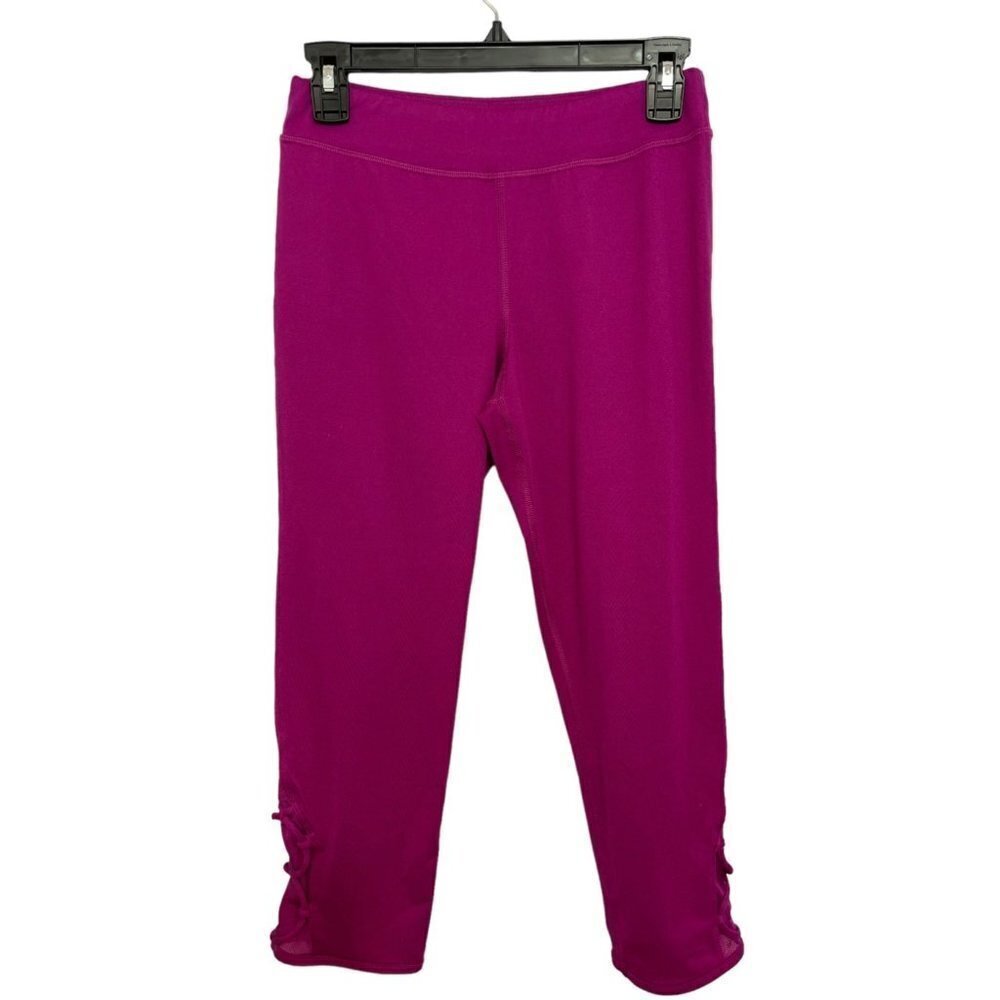 CHAMPION Girl's Cropped Athletic Pants Size XL (14-16) Fuchsia Stretch Yoga Gym - Picture 5 of 12